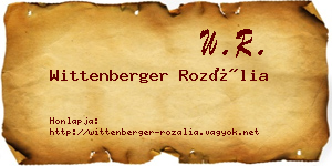 Wittenberger Rozália névjegykártya
